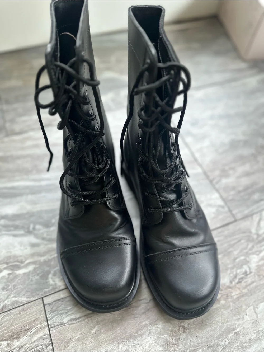 Vintage Rothco Combat Boots 8.5 Black Leather Military Tactical Lace Up 5075
